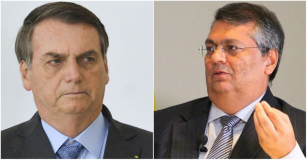 O presidente Jair Bolsonaro e o governador do Maranhão, Flávio Dino