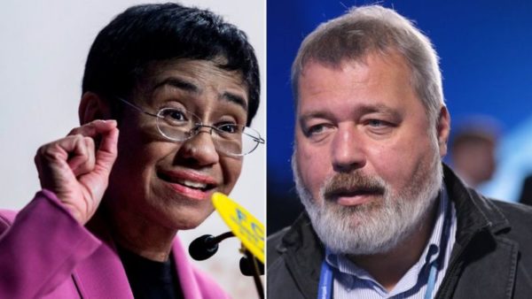 Maria Ressa e Dmitry Muratov 