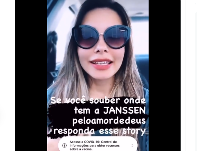 Mulher que não tomou a vacina na hora certa grava vídeo desesperada por Janssen para entrar em cruzeiro. Imagem: Reprodução