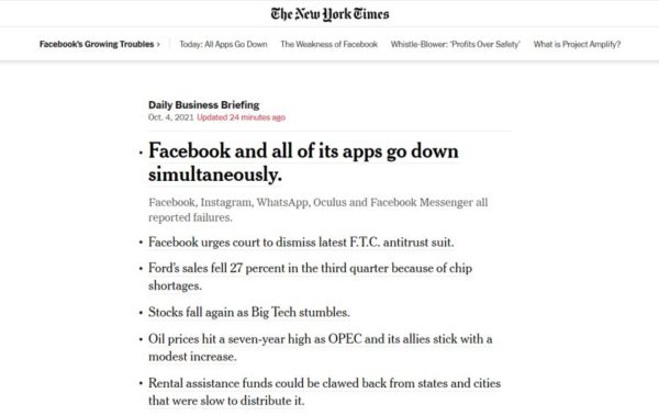 Facebook no New York Times