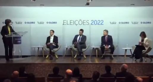Míriam Leitão enquadrou Eduardo Leite em debate que a Globo promoveu entre pré-candidatos do PSDB. Imagem: Reprodução