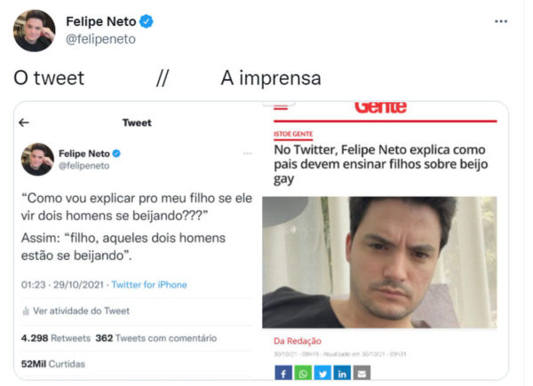 Veja o Felipe Neto e a Istoé