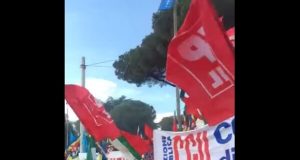 Protesto antifascista em Roma