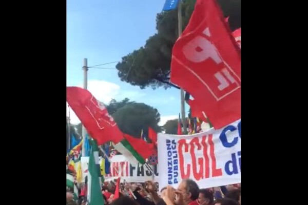 Protesto antifascista em Roma