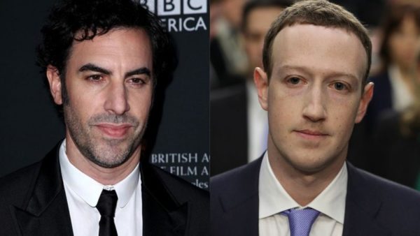 Sacha Baron Cohen e Mark Zuckerberg