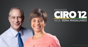 Vera Magalhães e Ciro em santinho eleitoral