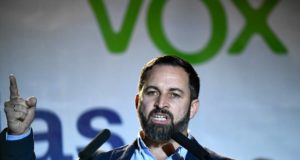 O líder do Vox, Santiago Abascal. Foto: Oscar Del Pozo/AFP