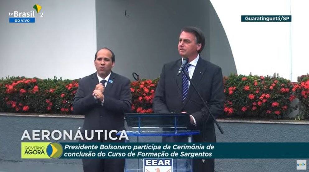 Bolsonaro falou em evento da Aeronáutica nesta sexta-feira (26). Imagem: Reprodução/YouTube