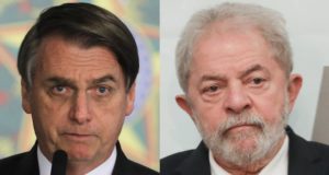 Bolsonaro e Lula em montagem