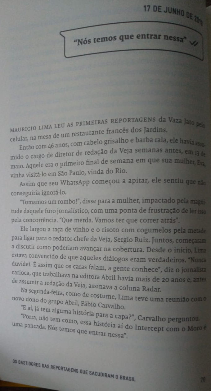 Confira a participação da revista Veja na Vaza Jato no livro do The Intercept Brasil