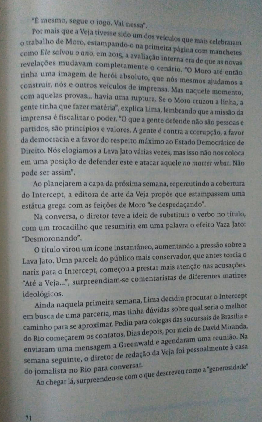 Confira a participação da revista Veja na Vaza Jato no livro do The Intercept Brasil