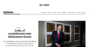 Editorial do El país elogia Lula e defende união com países europeus