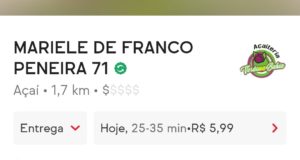Bolsonaro mudou o nome de restaurante para "Marielle de Franco Peneira". Foto: Reprodução