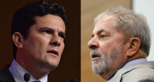 O ex-presidente Lula (PT) e o ex-juiz suspeito Sergio Moro (Podemos). Fotos: Reprodução