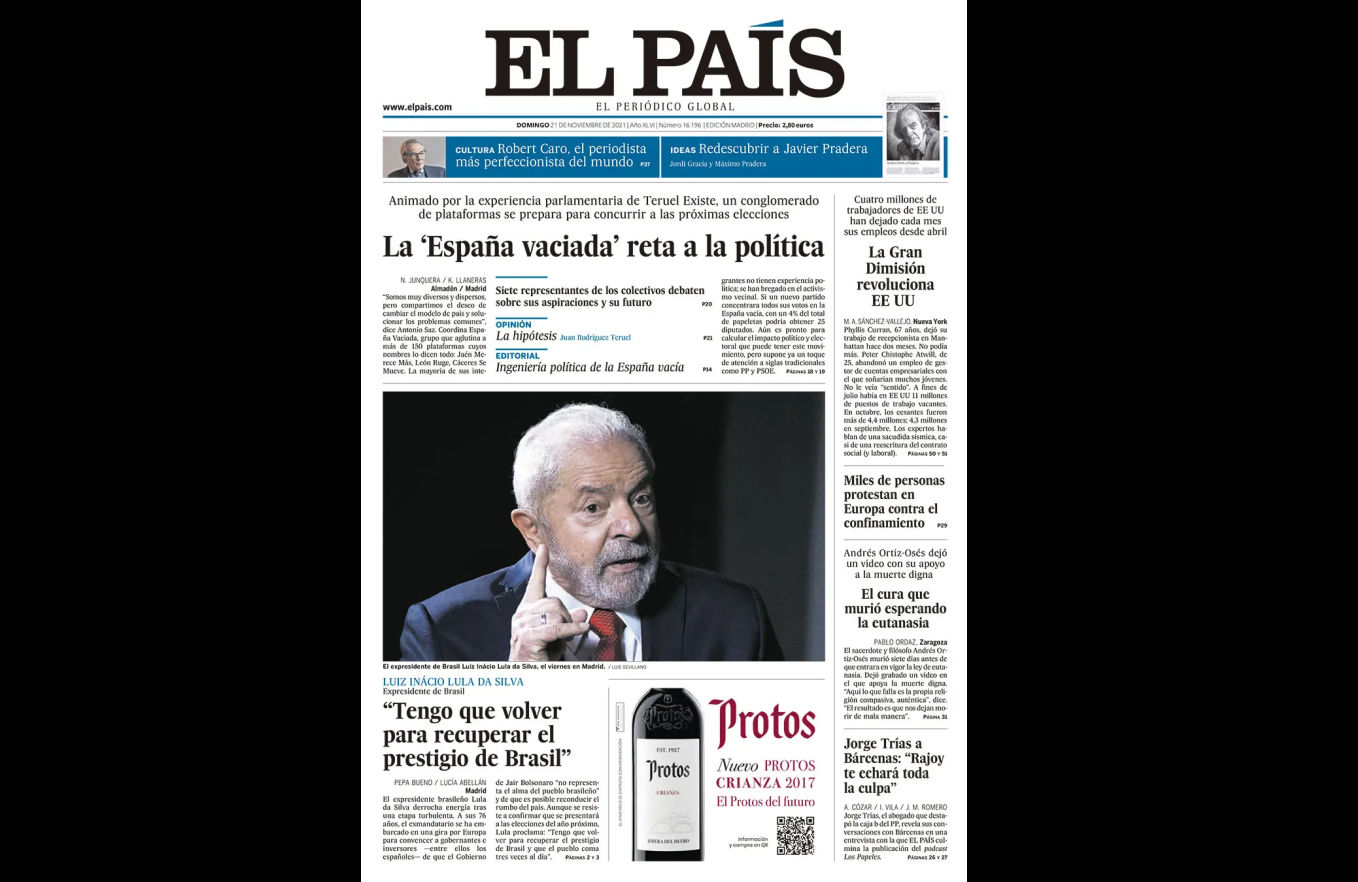 Veja Lula no El País