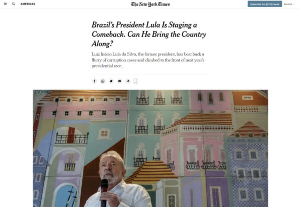 Veja o New York Times