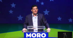 Sergio Moro em discurso no evento de filiação