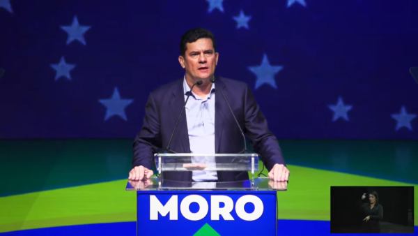 Sergio Moro em discurso no evento de filiação