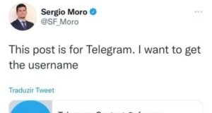 Moro publica link de Telegram que divulga imagem pornográfica