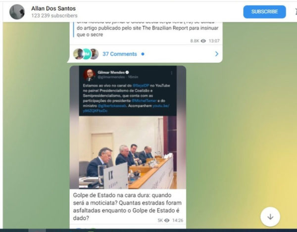 Veja o Telegram