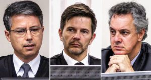 Os desembargadores do TRF4 Victor Laus, Leandro Paulsen e João Pedro Gebran, que aumentaram condenação de Lula, são candidatos ao STJ. Fotos: Sylvio Sirangelo/TRF4
