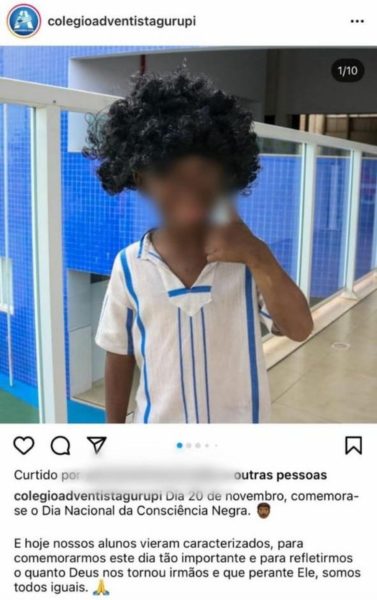 Escola mostra criança fazendo "blackface" no Dia da Consciência Negra