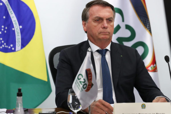 Jair Bolsonaro em tribuna do G20