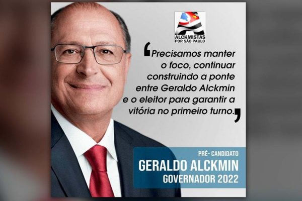 O PSD divulgou uma imagem com Geraldo Alckmin como pré-candidato a governador de São Paulo. Imagem: Reprodução/PSD