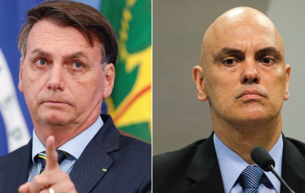 Montagem de Jair Bolsonaro e Alexandre de Moraes