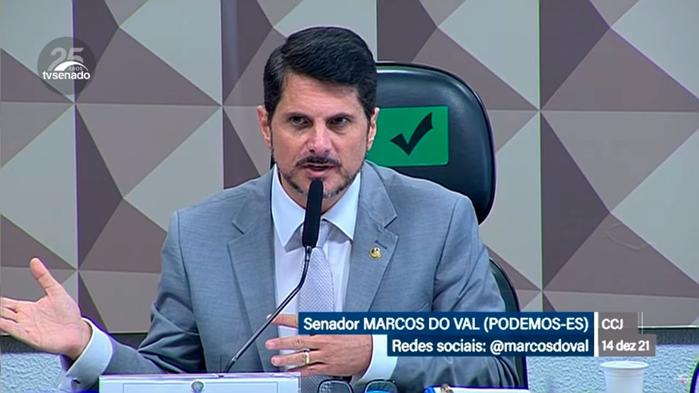 O senador Marcos do Val (Podemos-ES). Foto: Reprodução/TV Senado