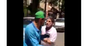 Homem irritado ameaça agredir trabalhadores. Imagem: Ludivick Oliveira