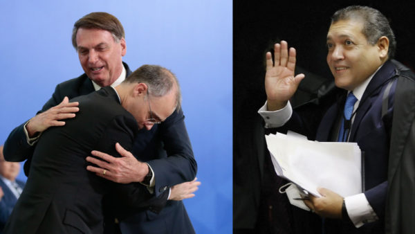 André Mendonça, com Bolsonaro, e Kássio Nunes 