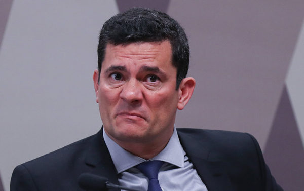 O ex-ministro da Justiça Sergio Moro durante depoimento na CCJ do Senado. Foto Lula Marques