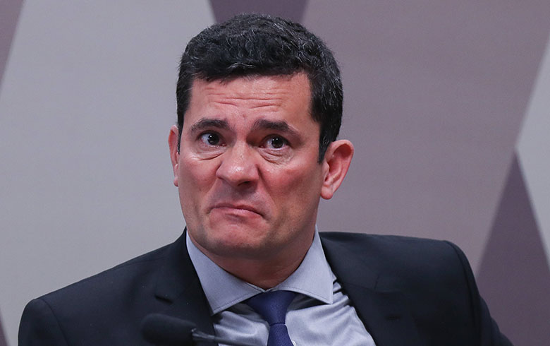 O ex-ministro da Justiça Sergio Moro durante depoimento na CCJ do Senado. Foto Lula Marques