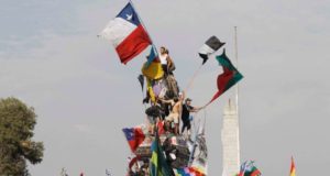 Manifestantes no Chile