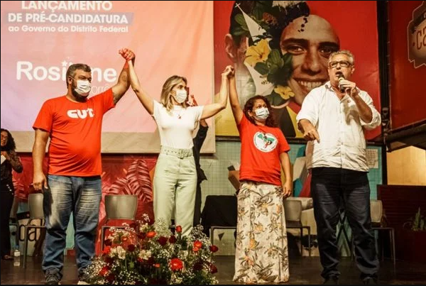 Diretório do PT no Distrito Federal lançou a pré-candidatura de Rosilene Corrêa ao governo do DF. Foto: Divulgação
