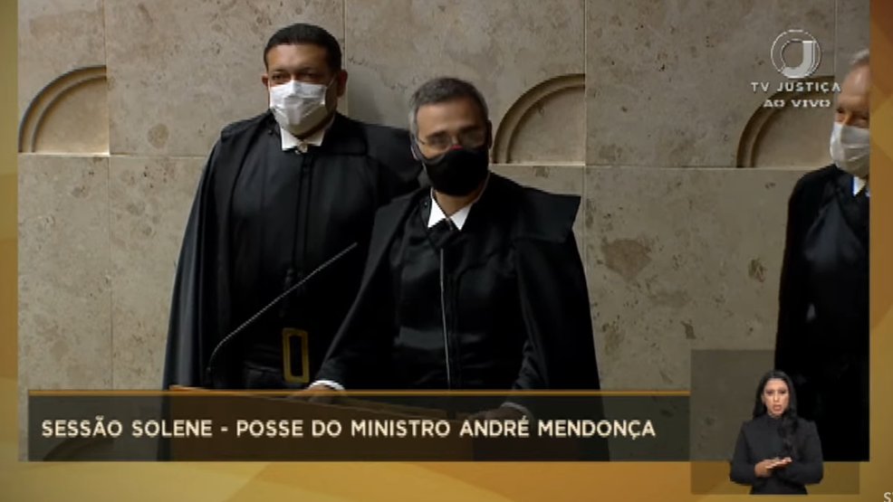 Posse do Ministro André Mendonça, indicado por Bolsonaro, no STF. Imagem: Reprodução