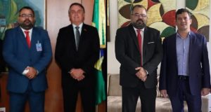 Montagem de Uziel Santana com Bolsonaro e Moro