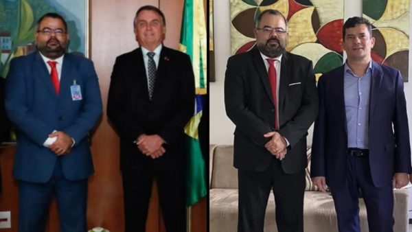 Montagem de Uziel Santana com Bolsonaro e Moro
