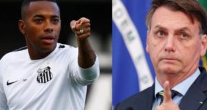 Robinho e Bolsonaro em foto montagem