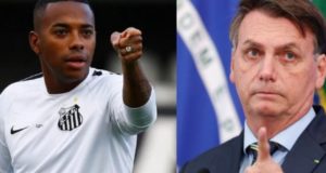 Robinho e Bolsonaro em foto montagem