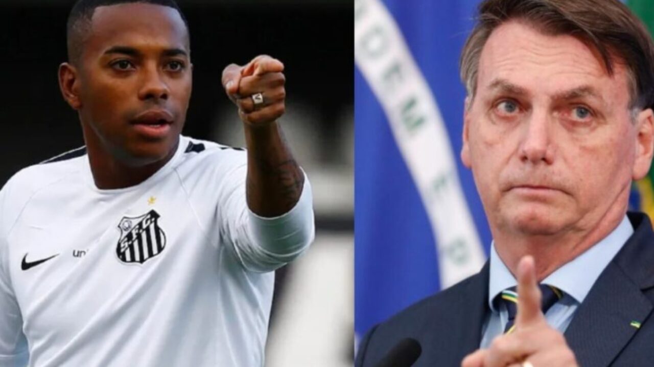 Robinho e Bolsonaro em foto montagem