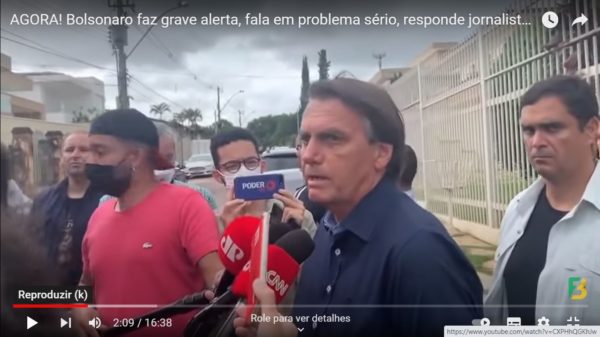 Bolsonaro em coletiva de imprena