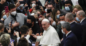 O Papa Francisco em audiência no Vaticano. Foto: Giuseppe Lami/Ansa