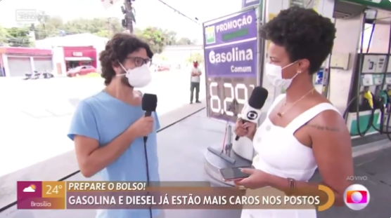 "Primeiramente, fora Bolsonaro!", disse o entrevistado, ao vivo, no programa "Encontro". Imagem: Reprodução