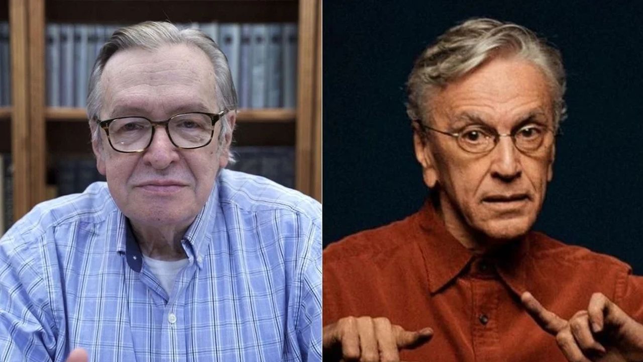 A imagem de Olavo de Carvalho e de Caetano Veloso