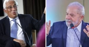 O Primeiro-ministro de Portugal, António Costa, e o ex-presidente Lula (PT). Fotos: Reprodução e Ricardo Stuckert