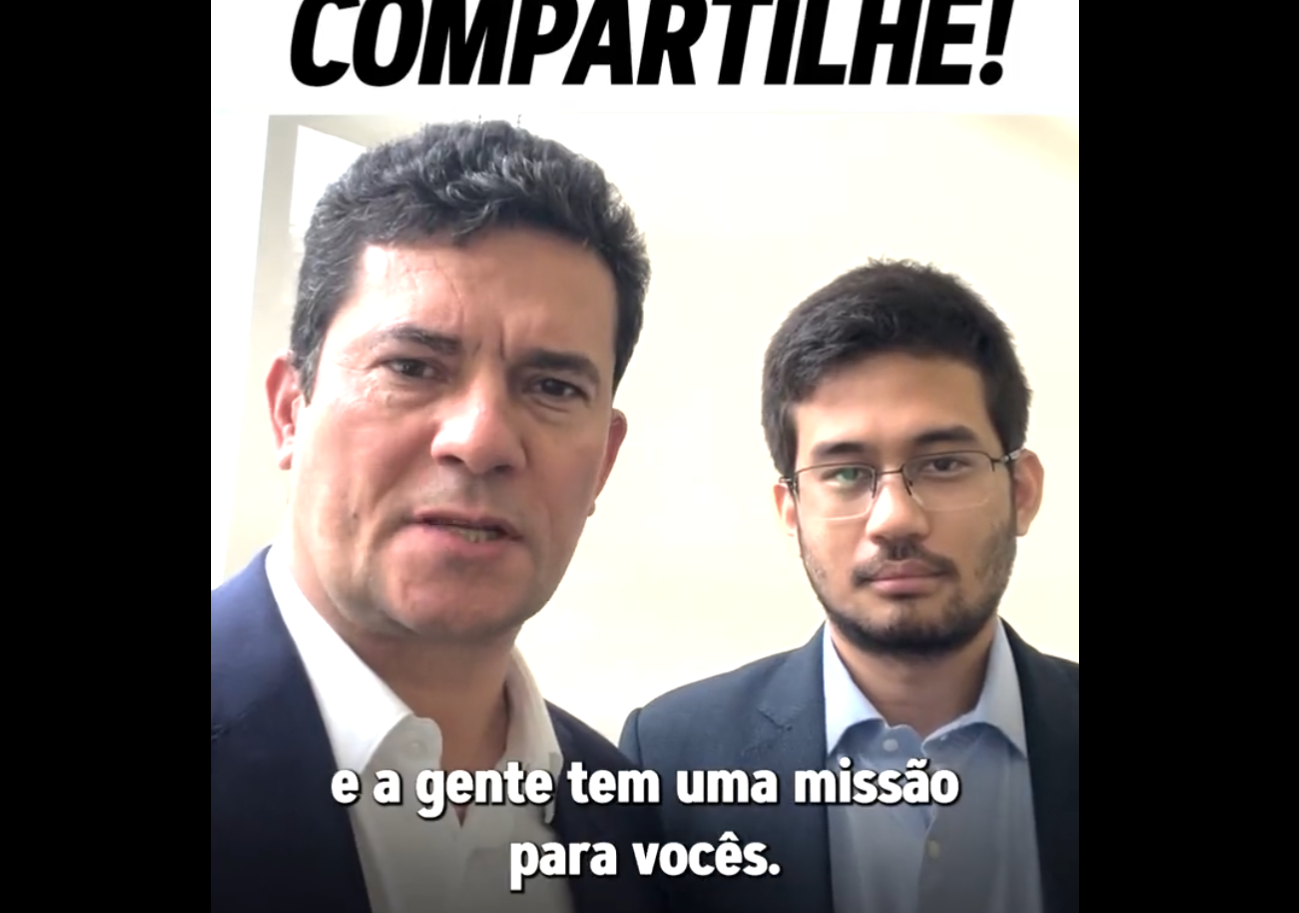 Sergio Moro (Podemos) e Kim Kataguiri (DEM). Imagem: Reprodução