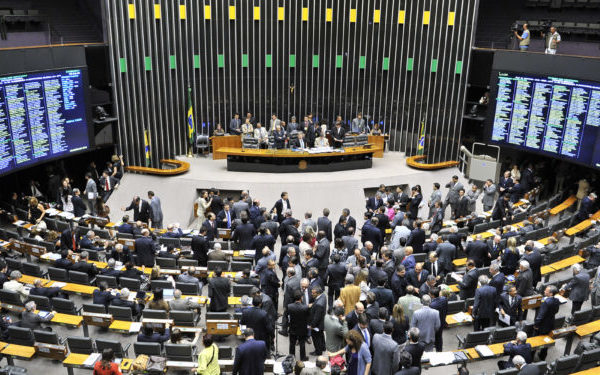 Vista de cima do prédio interno d aCâmera dos deputados.