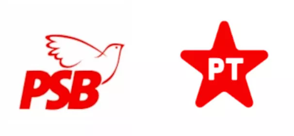 Logos do PSB e PT